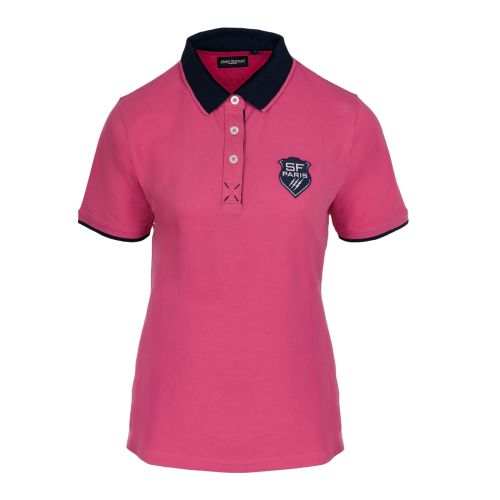 Women's pink Stade Français Paris supporter polo shirt