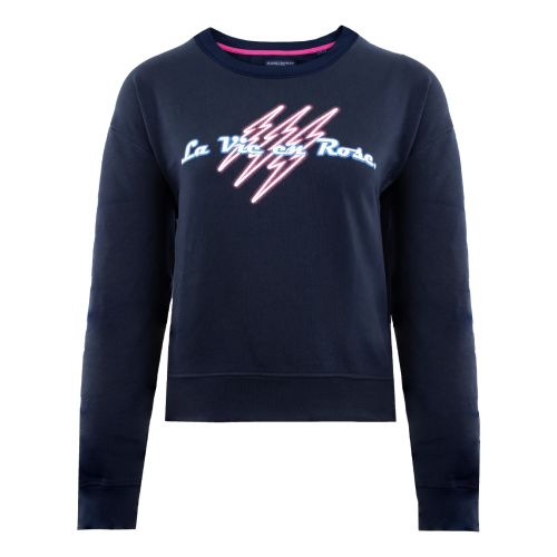 LVER Neon Round Neck Sweat Top Stade Français Paris Navy Women 