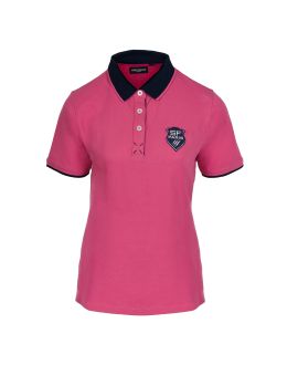 Women's pink Stade Français Paris supporter polo shirt